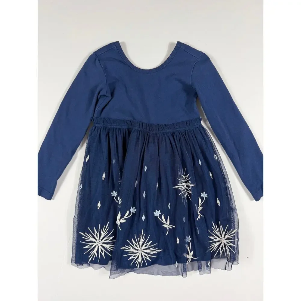 Hanna Andersson Disney Collection Frozen Organic Tulle Dress Girls Size 4